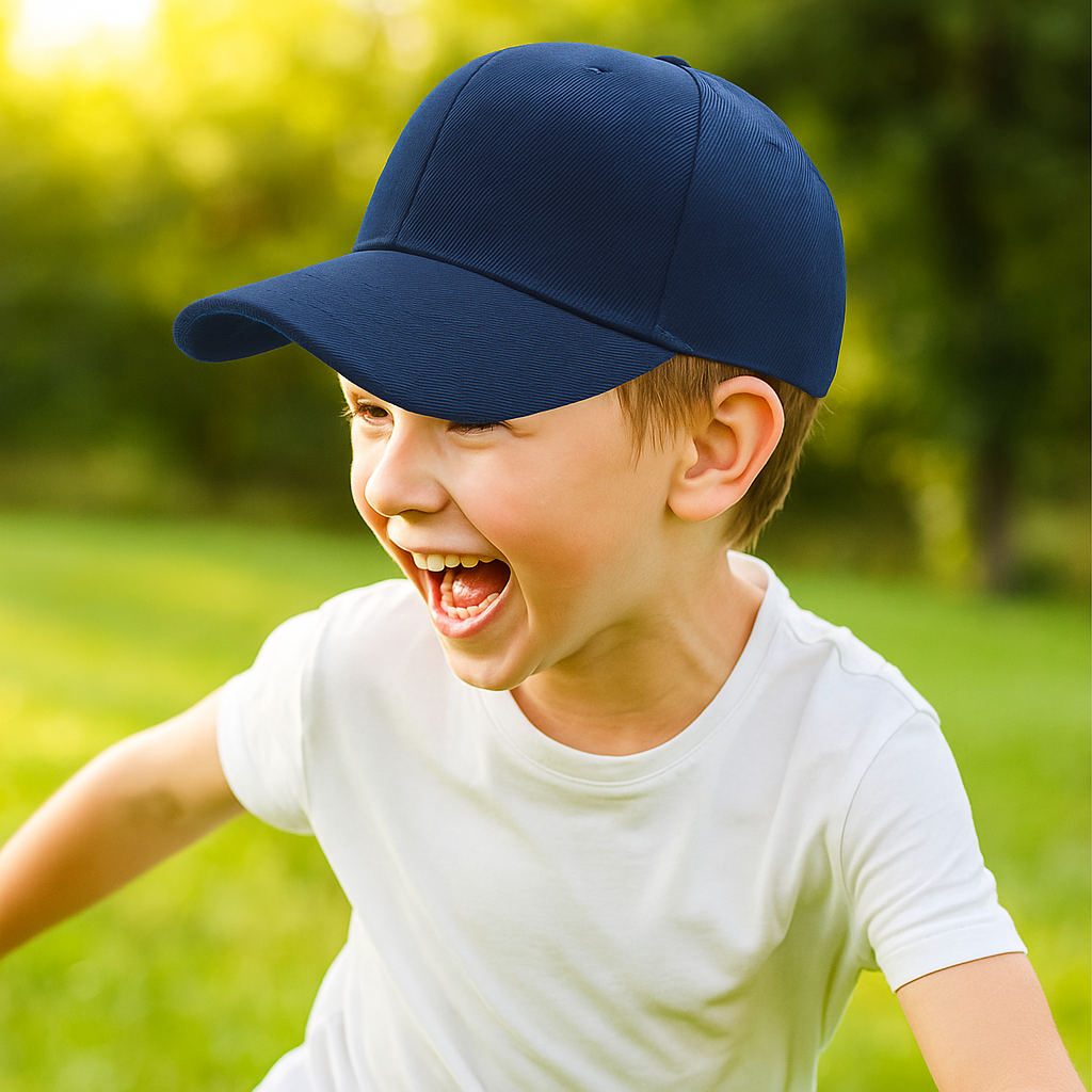 Kids 100% Cotton Baseball Cap | Adjustable Sun Hat for Boys & Girls (Ages 4–14)