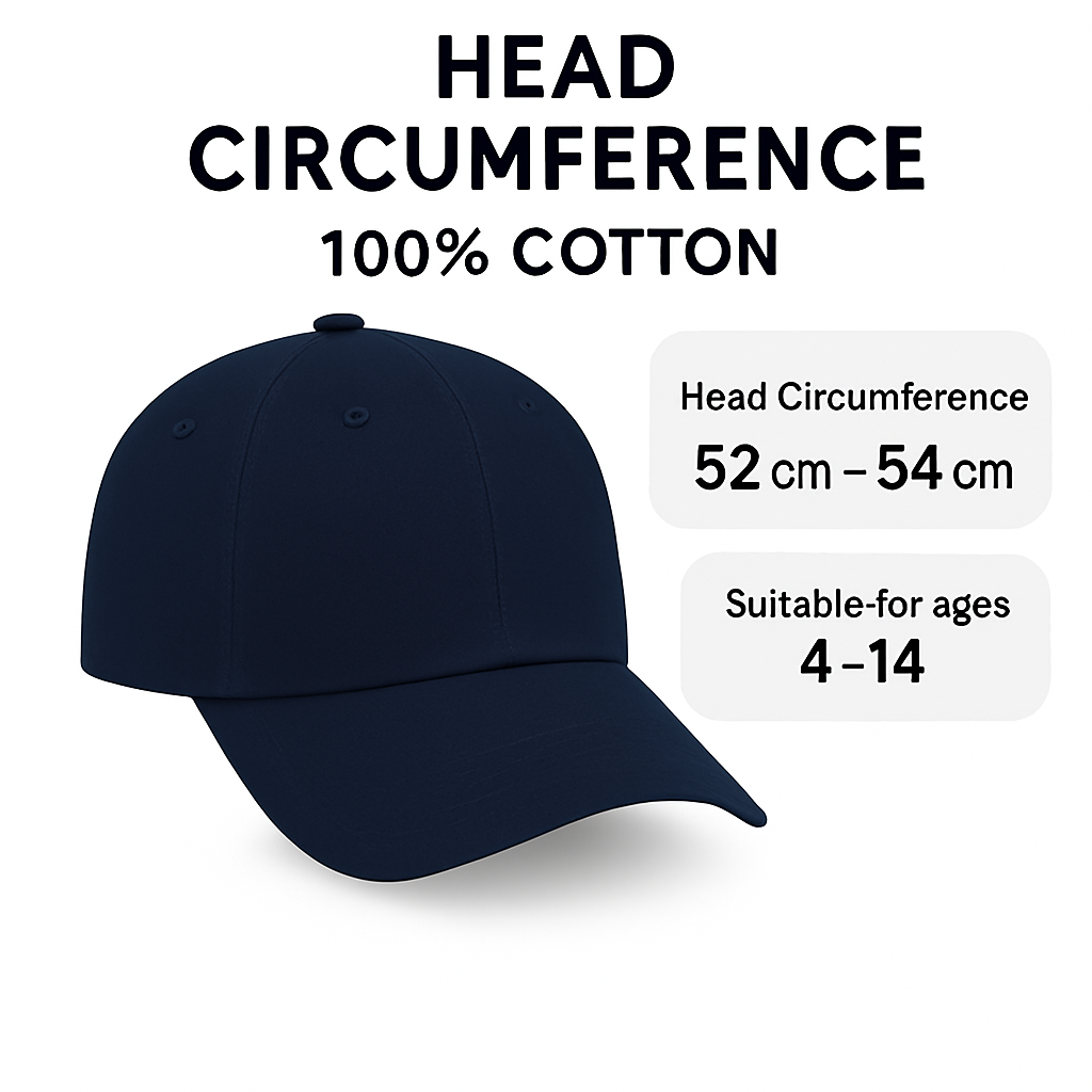 Kids 100% Cotton Baseball Cap | Adjustable Sun Hat for Boys & Girls (Ages 4–14)