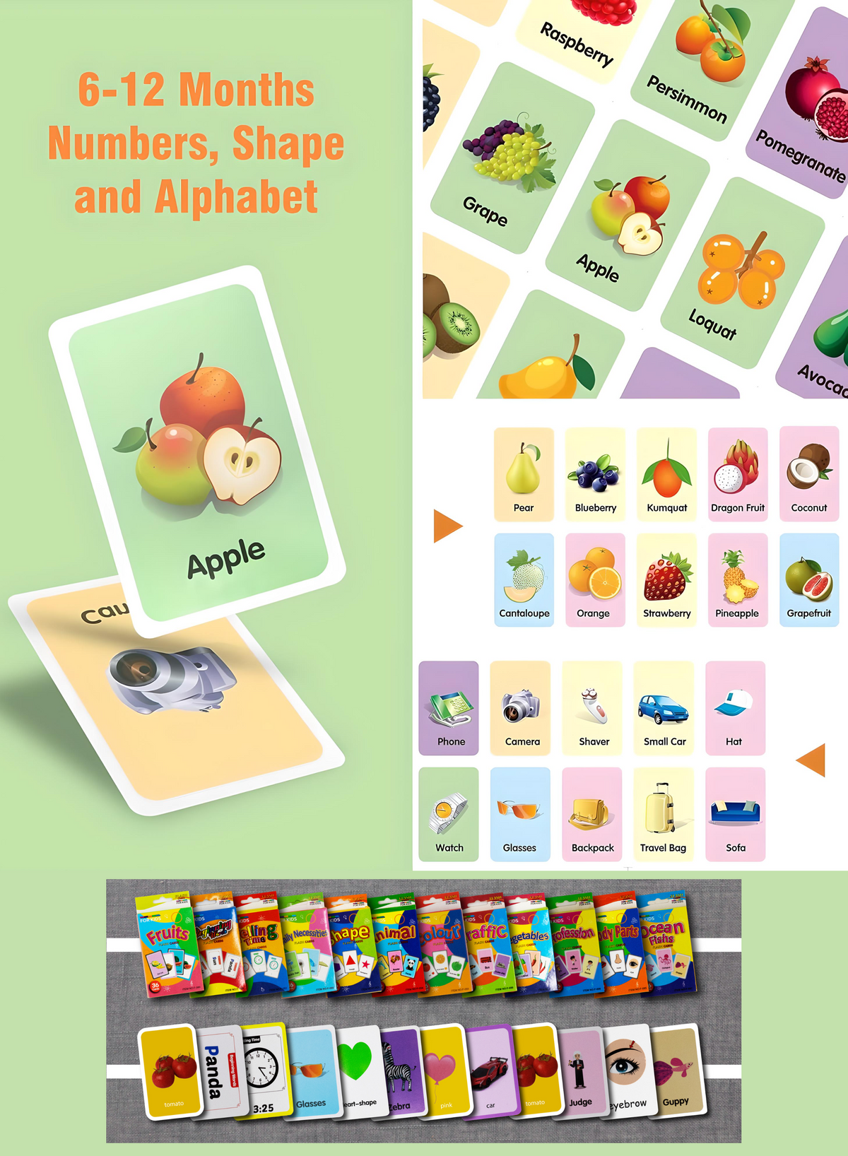 12-Set Kids Educational Flash Cards – 432 Double-Sided Learning Cards for Preschool & Early Education