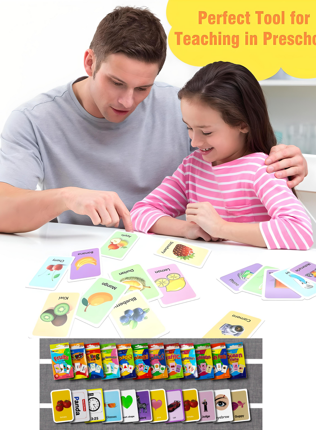 12-Set Kids Educational Flash Cards – 432 Double-Sided Learning Cards for Preschool & Early Education