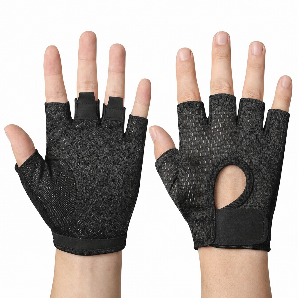 Ultra-Lightweight Half Finger Gym Gloves – Breathable Non-Slip Workout Gloves for Weightlifting, Fitness & Cycling