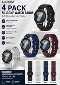 SARAOONT 4-pack silicone watch bands for Samsung Galaxy Watch 20mm