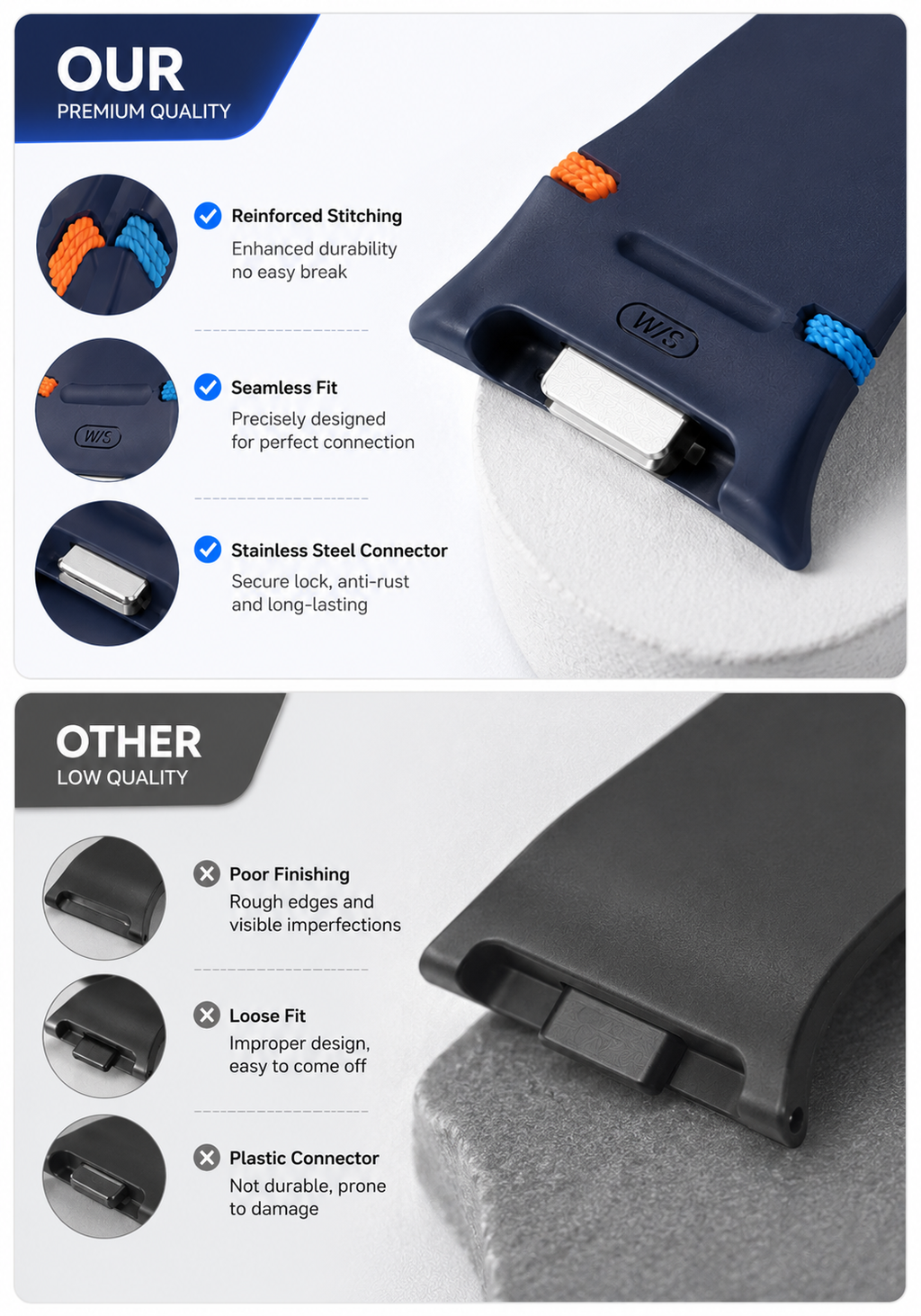 3-Pack Silicone Watch Bands Compatible with Samsung Galaxy Watch 8 (40mm/44mm) & Galaxy Watch 8 Classic (46mm)