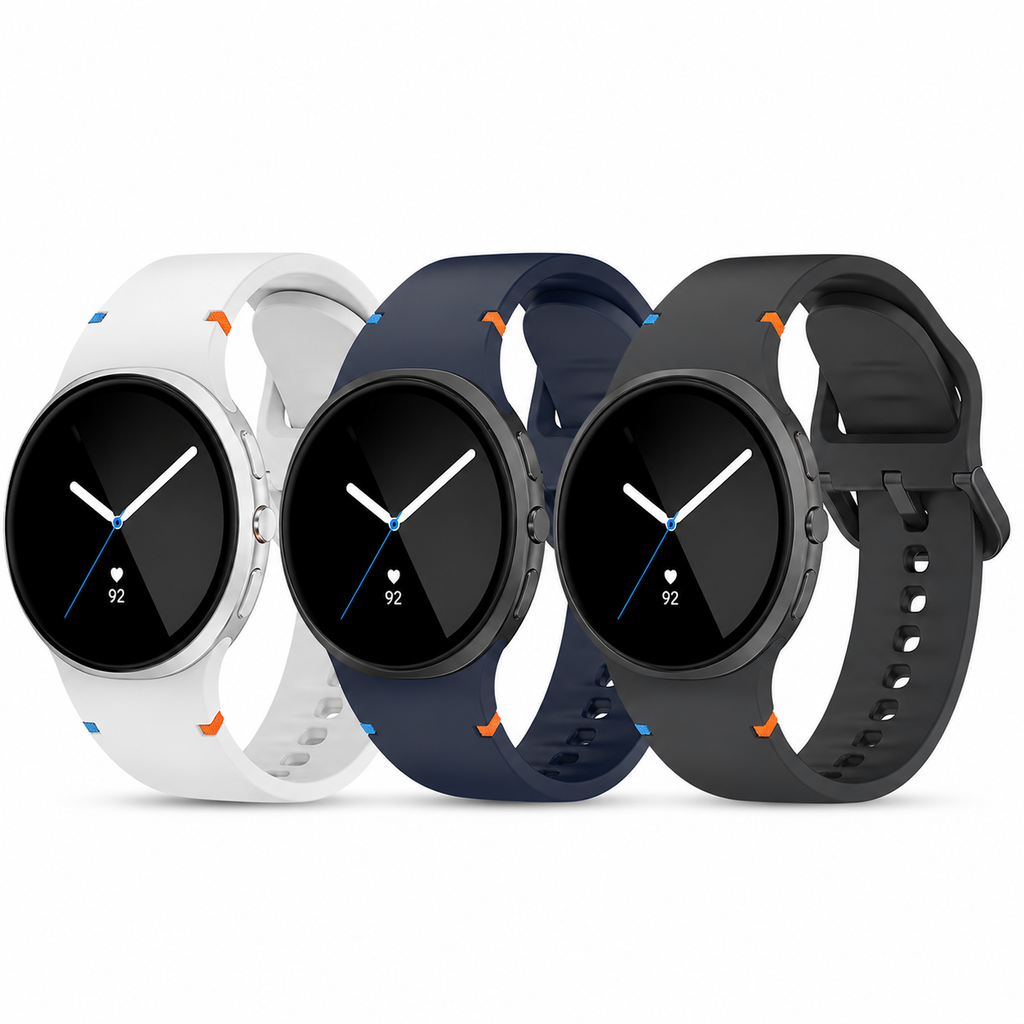 3-Pack Silicone Watch Bands Compatible with Samsung Galaxy Watch 8 (40mm/44mm) & Galaxy Watch 8 Classic (46mm)