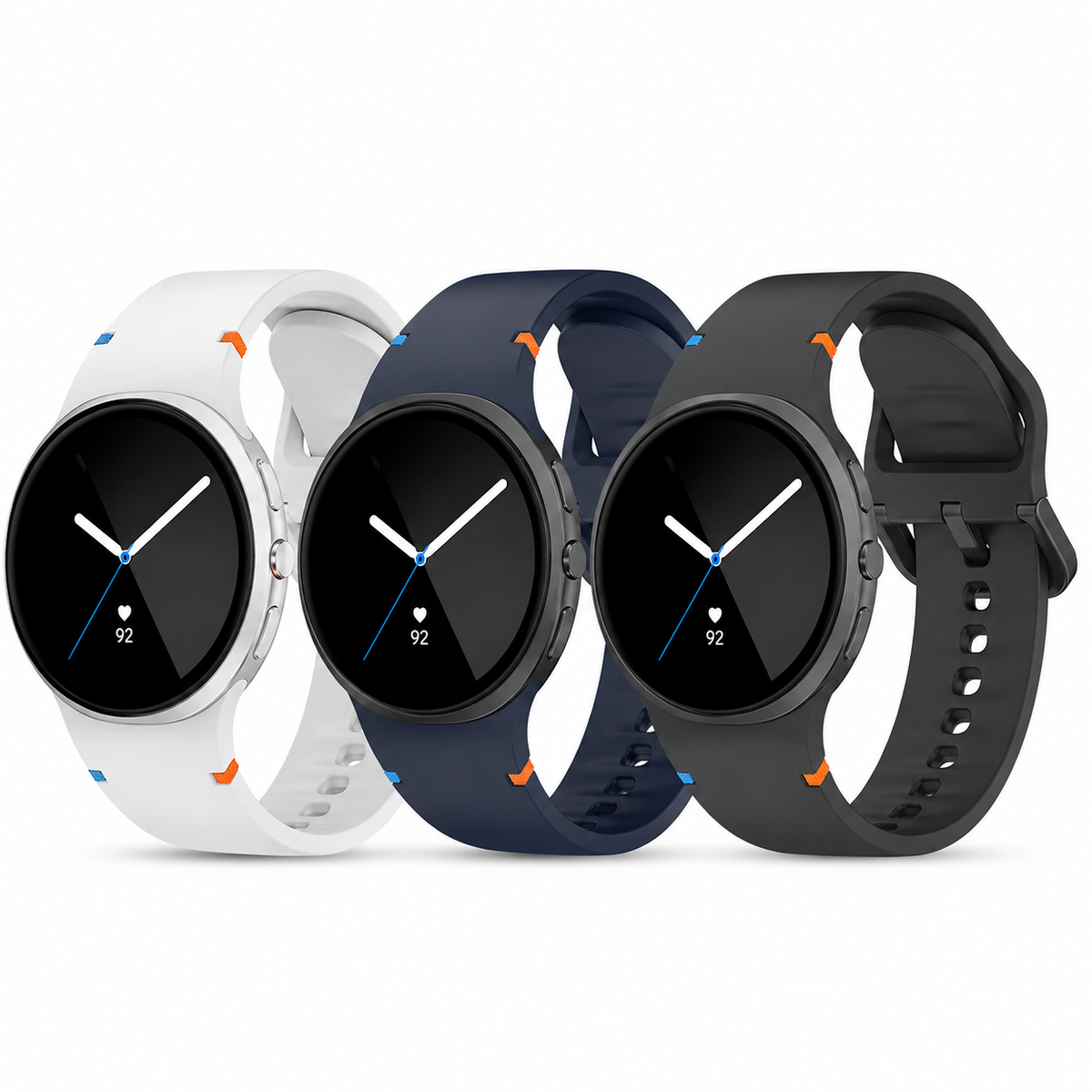3-Pack Silicone Watch Bands Compatible with Samsung Galaxy Watch 8 (40mm/44mm) & Galaxy Watch 8 Classic (46mm)